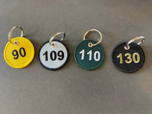 Round 130 Embroidered Keyring - Black