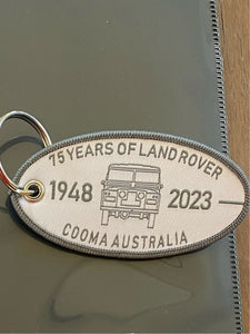 Land Rover 75th Anniversary embroidered Oval keyring
