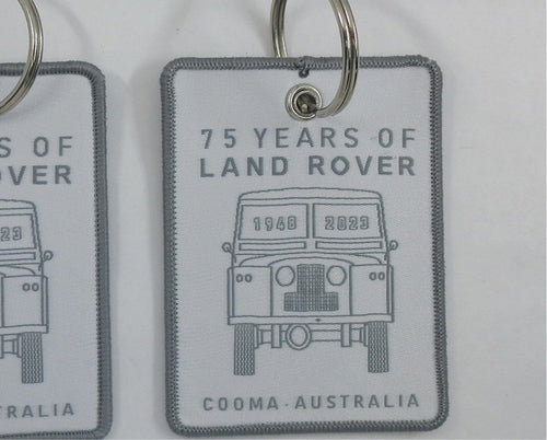 Land Rover 75th Anniversary embroidered Square keyring