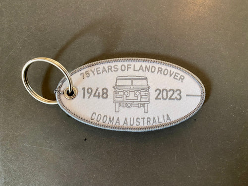 Land Rover 75th Anniversary embroidered Oval keyring
