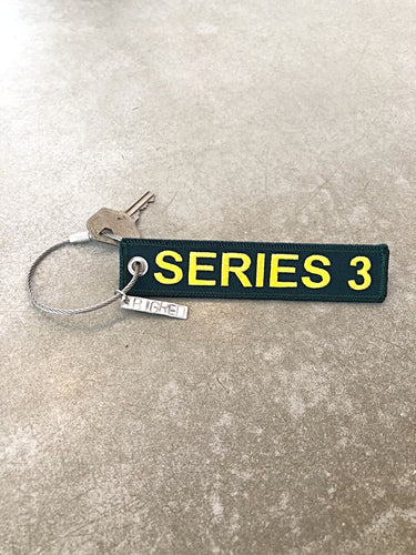 Land Rover SERIES 3 Embroidered Key Ring - Green & Yellow