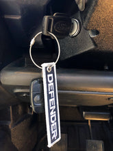 Land Rover DEFENDER Embroidered Key Ring - Blk & Silver
