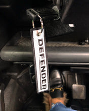 Land Rover DEFENDER Embroidered Key Ring - Grey & Blk