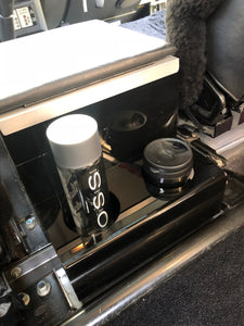 Defender rear mount cubby cup holder